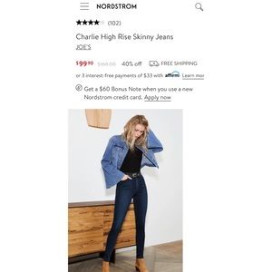 Joe’s high rise skinny ankle jeans